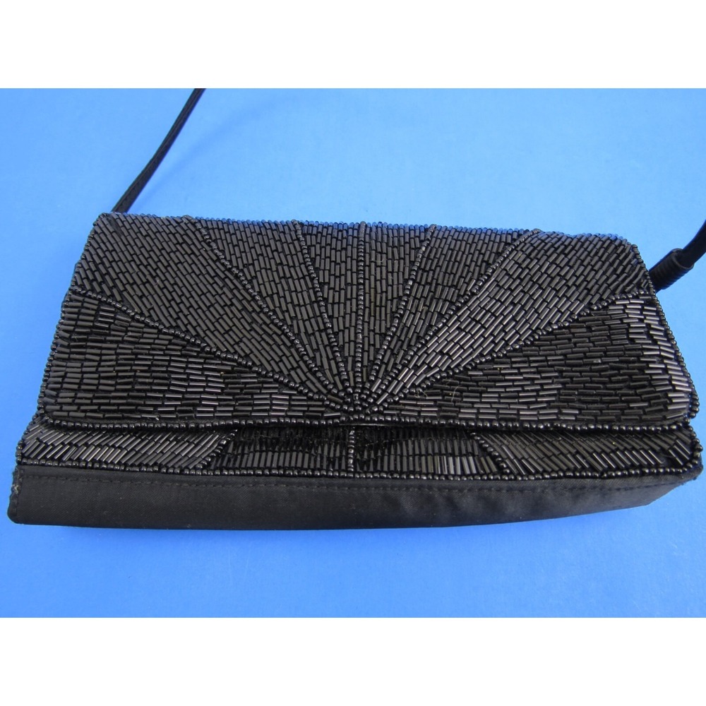 Women's Jules Wallet Beaded Black Evening Bag Clutch Purse